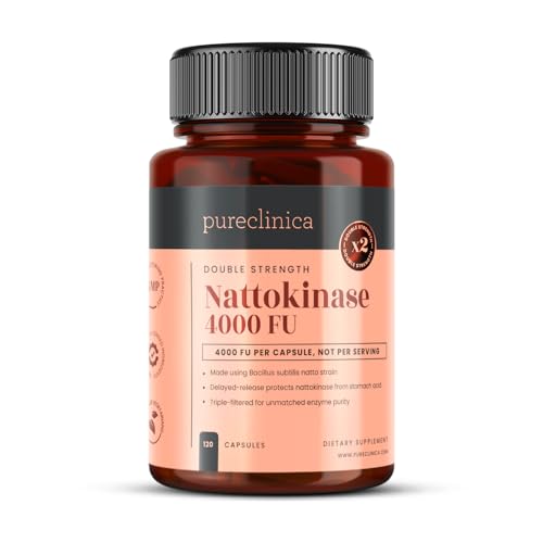 Nattokinase mit 4.000 FU pro Kapsel 120 vegane Kapseln Hochdosiert magensaftresistent Ohne Gentechnik aus Soja gewonnen ohne Füllstoffe 4-Monats-Vorrat