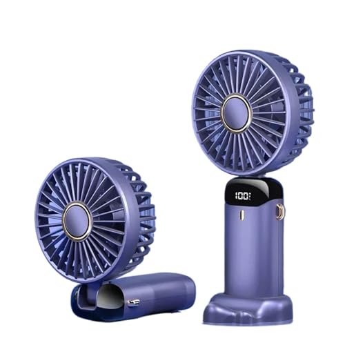 Ventilateur portatif pliable écran d'affichage rechargeable USB violet
