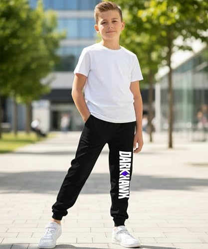 Image of KYDA KIDS 100% Cotton Track Pants for Boys | Premium Printed Soft Single Jersey Fabric | Elastic Waist Loose Fit Summer Full Length with Rib Hem (Pack of 2)