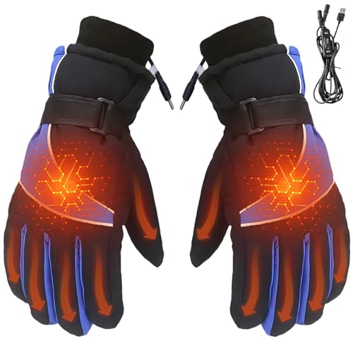 beseloa USB Handschuhe Schutz für Herren Damen, Schutz Handschuhe Männer Frauen Winter Elektrische Heizung Sporthandschuhe Pour Cyclisme, Moto, randonnée, Chasse, ski et...