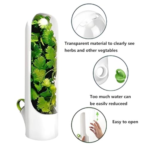 Image of Herb & Vegetable Fresh‑Keeper Bottle for Fridge - Preserve Mint, Parsley, Cilantro, Asparagus Longer - Airtight Design to Lock in Crispness & Flavor