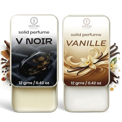 Image of Solid Perfume |V Noir&Vanille Alcohol Free Wax Perfume Balm, Long Lasting | Pocket Tin 12g, Pack Of 2| Non Greasy Smooth Glide, Travel Friendly Men And Women
