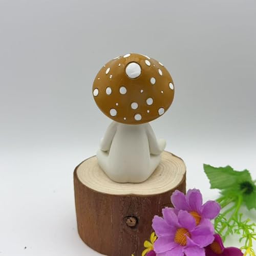 Statue de fée méditation zen et champignon miniature pour coin relaxant - 6