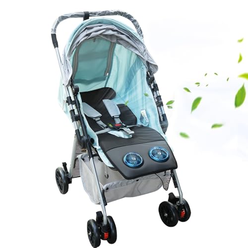 Image of DE.HOME Baby Car Seat Cooling Pad with Air Conditioning System, 3-Speed Adjustable Levels, Breathable Cooling Cushion Liners, Suitable for Stroller Seat Dining Chair, USB Power Supply (Black)