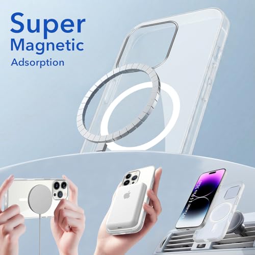 Image of Jkobi Lifetime Anti-Yellow MagSafe Compatible Clear Back Case Cover for Apple iPhone 14 Pro Max (Sleek Hard Crystal | Camera Protection and Shockproof)