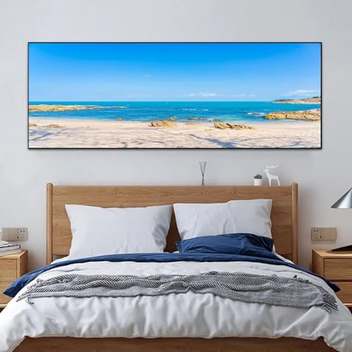 Affiche de paysage grand format sur toile premium 65x145cm avec cadre