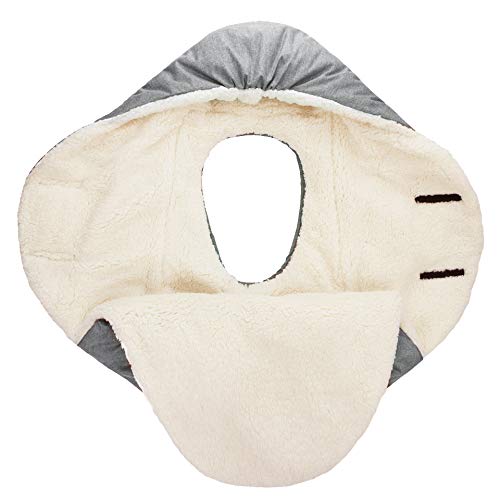 Image of 7AM Baby Car Seat Blanket - Multifunctional Car Seat Cover for Toddlers, Winter Stroller & Car Seat Swaddle Blanket, Micro-Fleece & Plush Lined Warm Carseat Cover | (Heather Grey, Large 6-18M)
