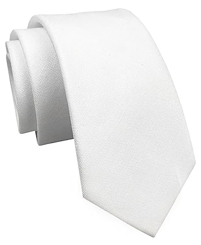 Image of Elfeves Men's Skinny Solid Color Tie Causal Cotton Linen Narrow Slim cut Necktie