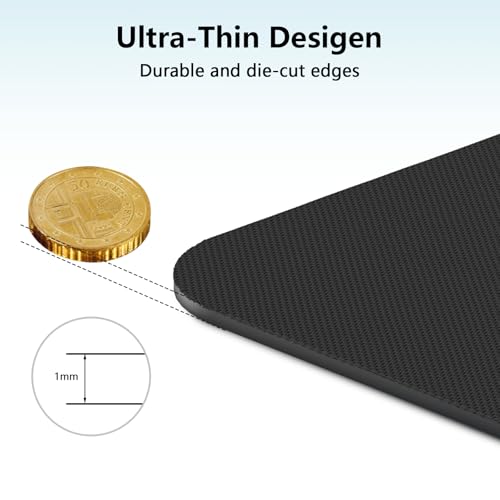 cimetech Tapis de Souris Mousepad de Bureau 23 x 18 cm Ultra Mince Base en Caoutchouc Antidérapante Lavable la Vitesse et la précision Améliorées pour PC, Ordinateur, Travail -Noir – vue 3