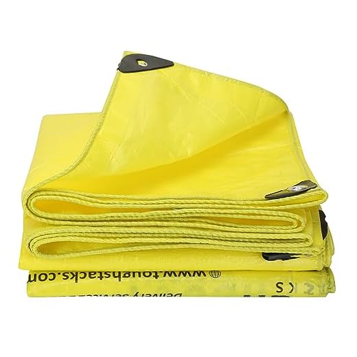 Toughstacks 150 GSM Tarpaulin Tirpal Tadpatri Tharpai Thadika Tarp | Waterproof, UV Resistant, Rot/Rip/Tear Proof, Reinforced Eyelets Strong Tarpaulin for Multi-Purpose (Yellow, 12FT X 15 FT)
