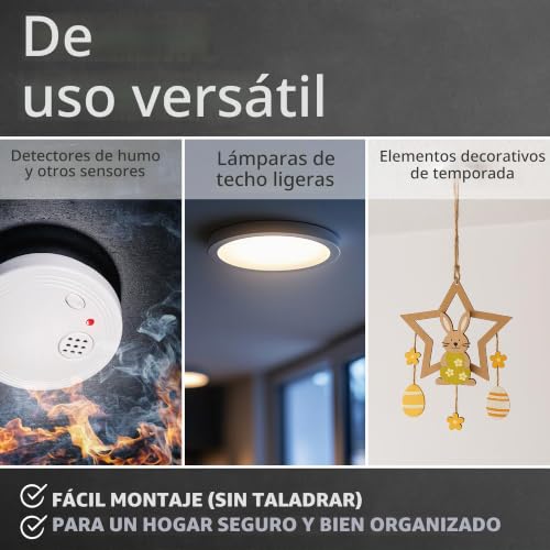 Miniatura 7 de Ecence Soporte Magnético Para Detector De Humo - 3 Unidades Soporte Magnético Adhesivo Para Detectores De Humo Ø 50mm - Base Sin Taladros Para Detector Humo Y Alarmas Para Casa Contra Incen
