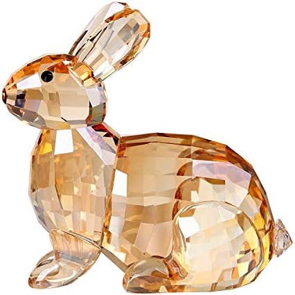 Crystal Bunny Rabbit Animal Collectible Cute Figurine Birthday Gifts Home Decor (Gold)