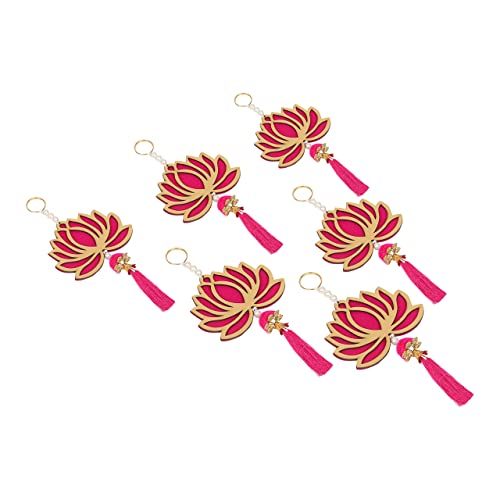 Kalakriti Lotus Hangings For Decoration Floral Wall Hangings For Temple Decor Pooja Room Decoration Items Back Dropper Showpiece For Home Decor (Pack Of 6) (Medium) (Pink) #TOP5