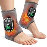 2PCS Cordless Foot Massager for Neuropathy, 3000mAh Rechargeable Ankle Heating Pad with Massage for Circulation, Foot Ankle Pain Relief Massager, Gray
