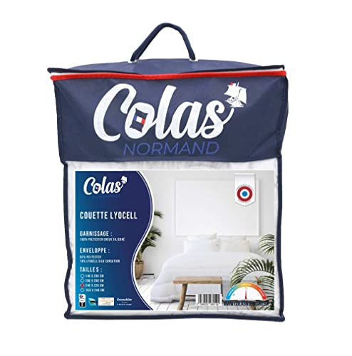 COLAS NORMAND | Couette 260 x 240 cm | Couette Antitranspirante Lyocell | propriétés absorbantes | Tempérée | Toutes Saisons | Fabrication française | Lavable en Machine à 40°c