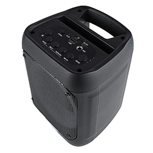 Rosvola Draagbare outdoorluidspreker, RGB-kleurverlichting, ruisonderdrukking, zware microfoon, bas, zwart, 1500 mAh, hifi-luidspreker, karaoke (zwart)