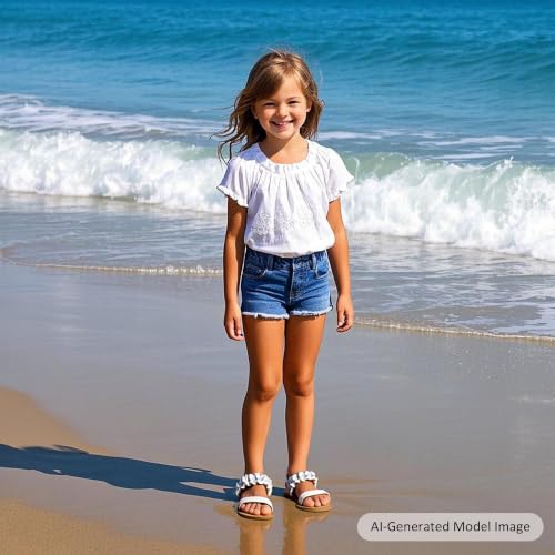 Image of Felix & Flora Toddler Girl Sandals - Little Girl Easter Dress Shoes Lightweight Open Toe Beach Holiday Flats