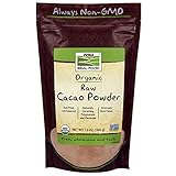 NOW Natural Foods, Organic Raw Cacao Powder, with Polyphenols and Flavonols, Sun-Dried, Intensely Rich Flavor, 12-Ounce (Packaging May Vary)