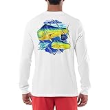 Guy Harvey Men’s Offshore Fish Collection Long Sleeve T-Shirt, Bright White/Diamond Cut, X-Large