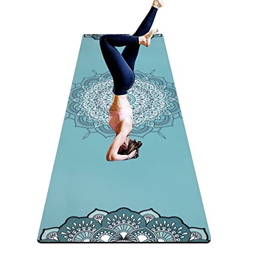 HEBE Folding Travel Yoga Mat Grip Fitness Exercise Mat Non Slip 71\"x 24\"x1/5\" Rubber Workout Mats for Women Men Foldable Fitness Mat for All Types of Yoga, Pilates & Floor Workouts