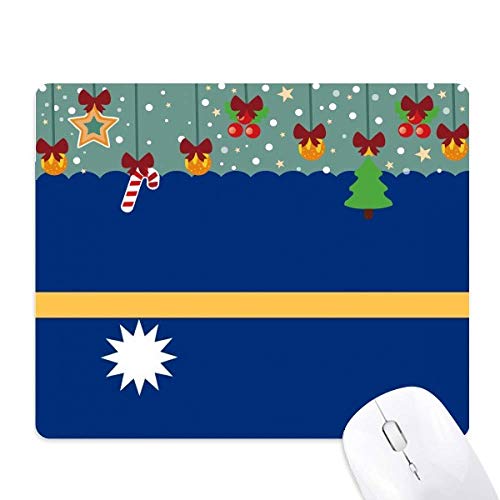 Tapis de souris Nauru drapeau Océanie antidérapant en caoutchouc pour PC