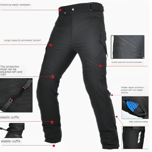 Protections CE hanches et genoux sur ce pantalon de moto en mesh touring - 5