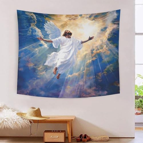 Tapisserie murale tissu Jésus 3D pour habiller un mur de chambre