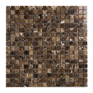 Dark Emperador 5/8 X 5/8 Polished Marble Mosaic Tile