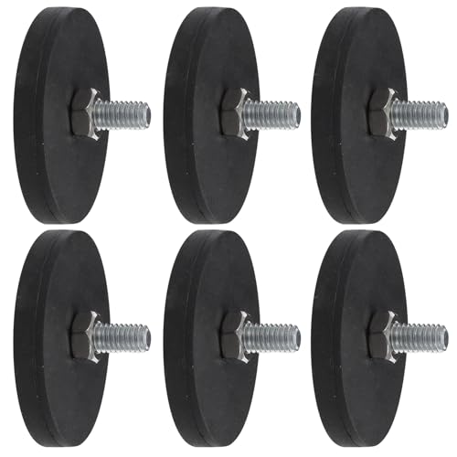 Gatuida Imanes Magnéticos Redondos Recubiertos De Goma para Montaje De Focos De Techo, 6 Unidades Base Magnética Antideslizante para Entornos Hostiles