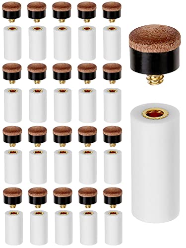 Kenkio 40 Pieces 12Mm Cue Tips Pool Billiard Cues Tips Replacement With Pool Cue Stick Ferrules For Snooker #TOP7