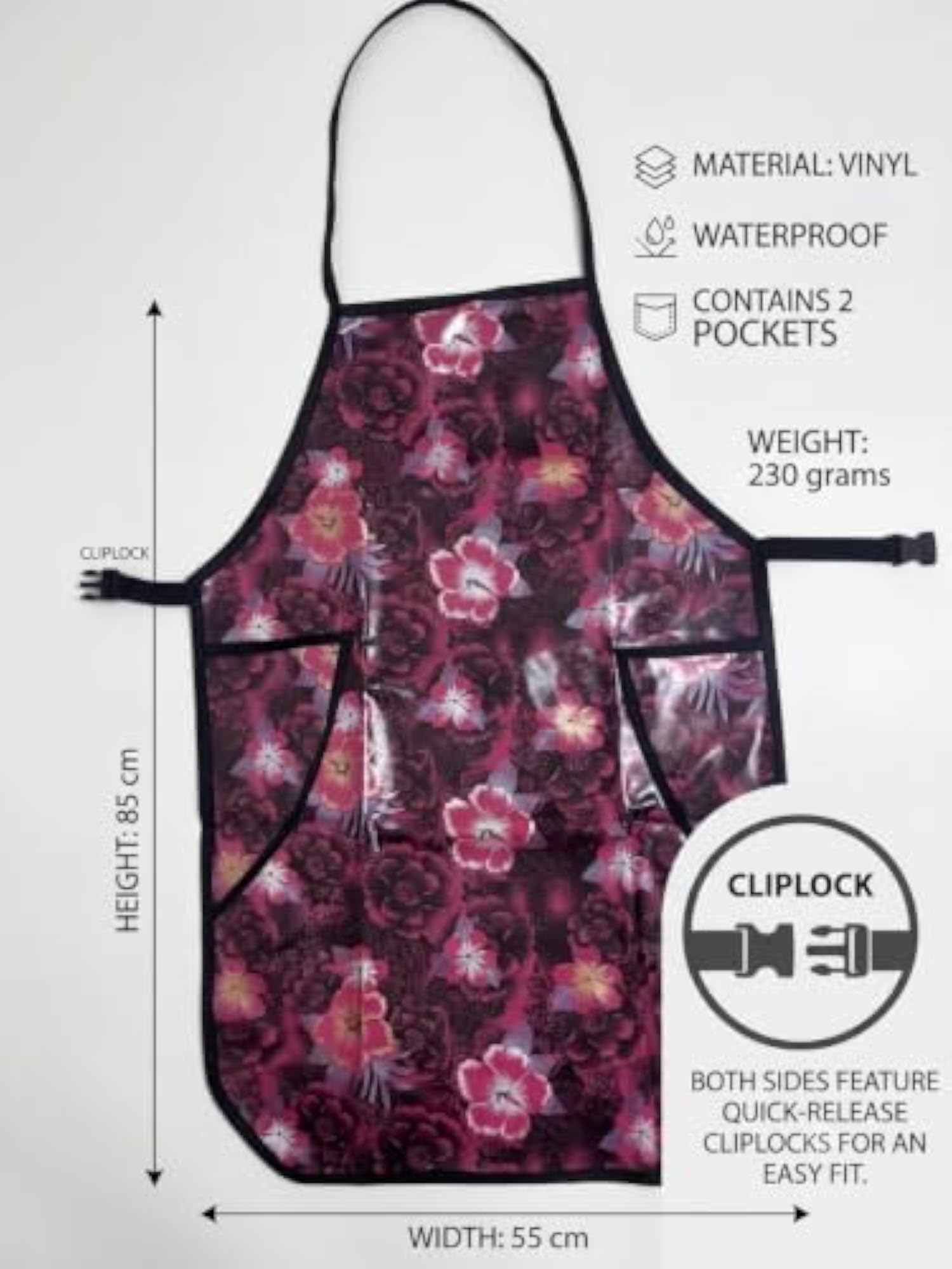 Waterproof Vinyl Kitchen Apron for Women with Pocket