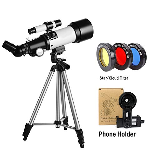 Telescopio portátil YXCKG refractor 70mm con trípode y visor miniatura 2