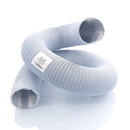 TYGERIX Tubo Flessibile in Alluminio Diametro 60 mm Bianco | Allungabile fino a 2,5 metri | Alta Resistenza al Calore fino a 250°C | Più spessore e Più resistenza | Colore Brillante | Modello TOP