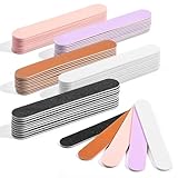 Makartt Mini Nail Files - 100/180 Grit Emery Boards for Nails, 50 Pcs Disposable Doubled Sided Coarse & Fine Bulk Manicure Kit Home Salon Use(Black White Pink Purple Brown)
