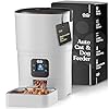 Smart Automatic Cat Feeder – 6-L Reliable Automatic Cat Food Dispenser with Display LCD Screen for Easy Set Up – (White)
