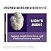 Host Defense Lion's Mane Powder - Brain Health Support Supplement - Mushroom Supplement to Support Focus & Memory Function - Immune & Nervous System Support Supplement - 3.5 oz (66 Servings)*
