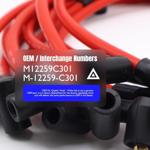 M12259C301 9PCS New Red 10.5mm Racing Spark Plug Wires Set