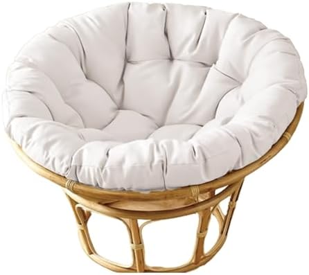 MIAOMI Garden Round Papasan Chair Cushion | Water Resistant Indoor Outdoor Hammock Rattan Swing Seat Pad | Comfy Tufted Patio Furniture Cushions | Hanging Egg Chair Pads
