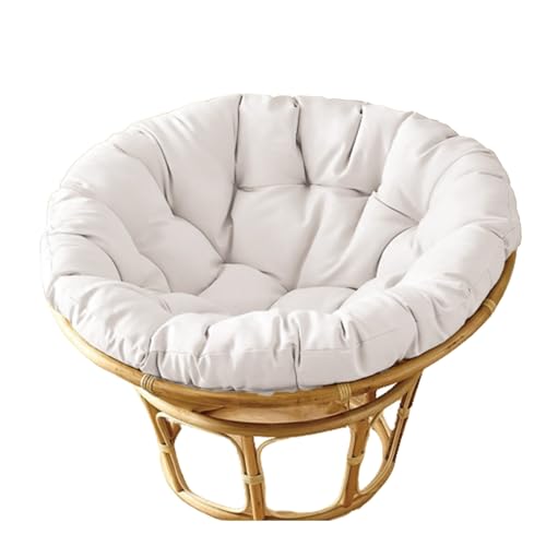 MIAOMI Garden Round Papasan Chair Cushion | Water Resistant Indoor Outdoor Hammock Rattan Swing Seat Pad | Comfy Tufted Patio Furniture Cushions | Hanging Egg Chair Pads
