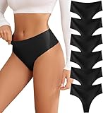 oshkang Thongs for Womens High Waisted Seamless for Women Underwear Sexy Breathable Panties 6 Pack