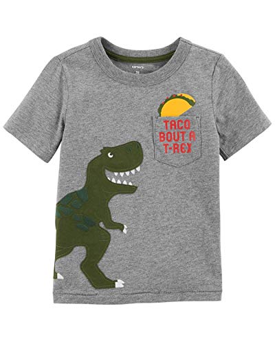 Carter s Baby Boys  Dinosaur Jersey Tee, Gray, 3 Months