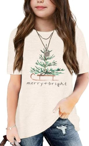 Image of Graphic Tees for Girls Kids Summer Tops Crewneck Short Sleeve T Shirt 5-14 Years