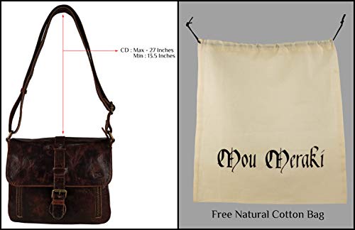 Image of Genuine Leather Crossbody Purse and Handbags - Crossover Bag Over the Shoulder