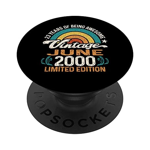 Vintage Junio 2000 Edición Limitada 23 años de edad 23 cumpleaños PopSockets PopGrip Intercambiable