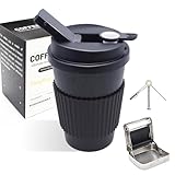 PangSing & Nan Stealth Coffee Cup Hookah Set with Ceramic Bowl & High-Tperature Silicone Discreet Hookah for Outdoor Gatherings & On-the-Go Use