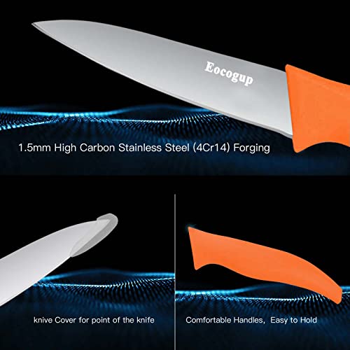 Eocogup Paring Knife,3.7 Inch Fruit And Vegetable Knife,Stainless Steel Dishwasher Safe Rust Proof Super Sharp,Comfortable Bigger Handle,Pp Plastic Colors Handle(Set Of 2) #TOP1