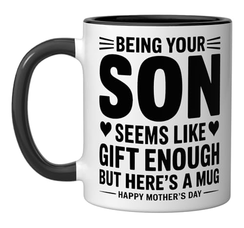 Taza cerámica de 11 onzas negra y blanca miniatura 1