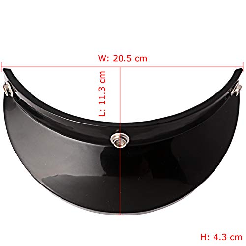 Visor for 3-Snap Open Face Half Helmet NOS (Black)
