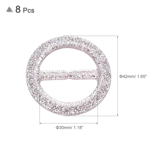 Image of uxcell Plastic Tee Shirt Clips, Round Bling Resin Scarf Ring Buckle, Fashion Tie Circle Clip