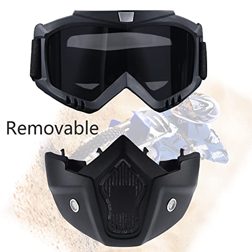 Paintball Mask Anti Fog,Tactical Full Face Mask Ski Mask Goggles Detachable Adjustable,Motorcycle Riding Face Protection (Black) #TOP1